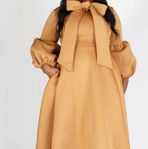 Tan Bow Dress